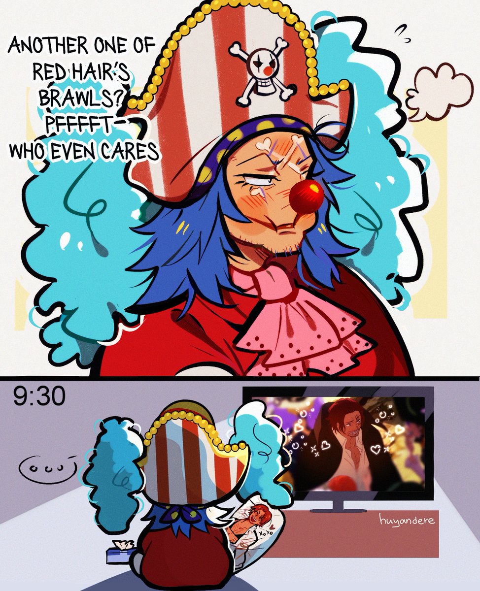 buggy is still seated for shanks vs kidd in the old fashioned tsundere way
#ONEPIECE