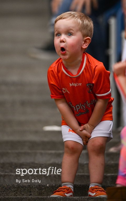 DarranMarshall's tweet photo. This is a brilliant photo from @SebaJFDaly @sportsfile 

Hope two year old Dan gets a ticket for the final.  #Armagh https://t.co/Hei07qnGzL