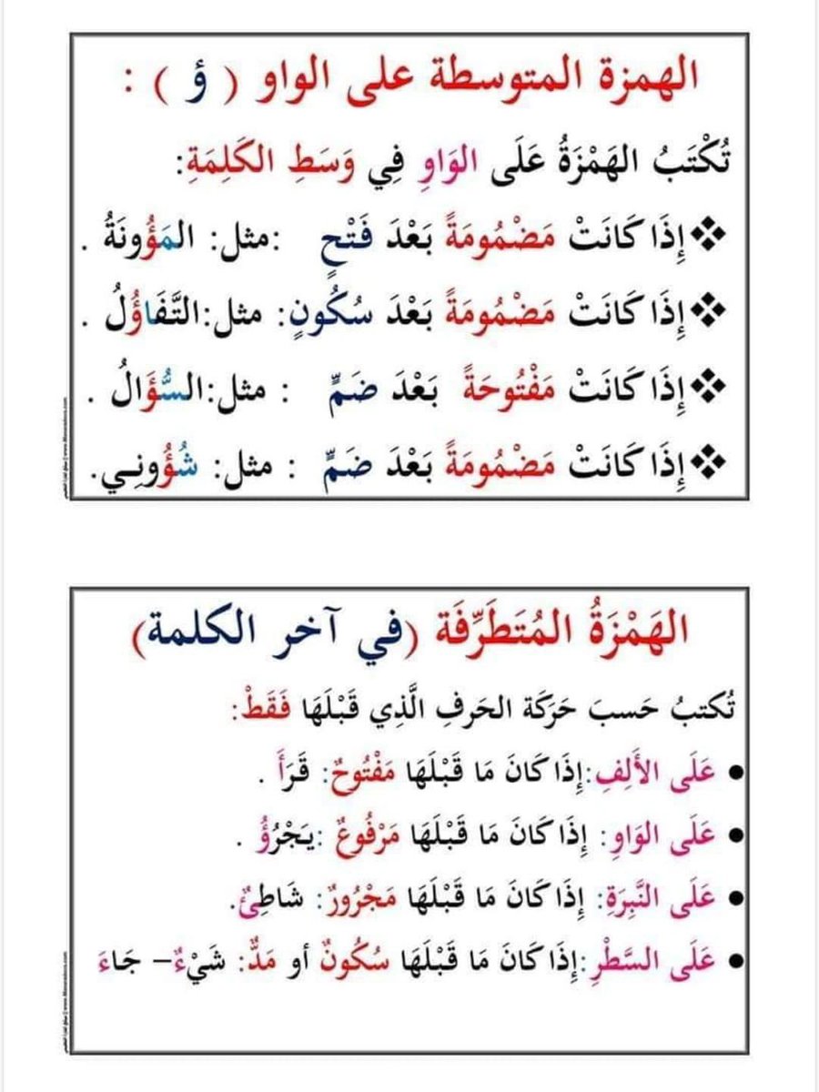WriteCorrection's tweet photo. 📍

بعض حالات كتابة الهمزة : https://t.co/hZQeQmp2Bz