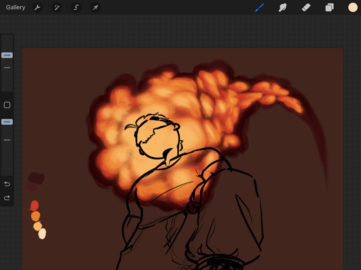nevrevous's tweet photo. the second this bitchass drawing is done i’m never drawing an explosion ever again. when will i be free https://t.co/QCVNvy286i