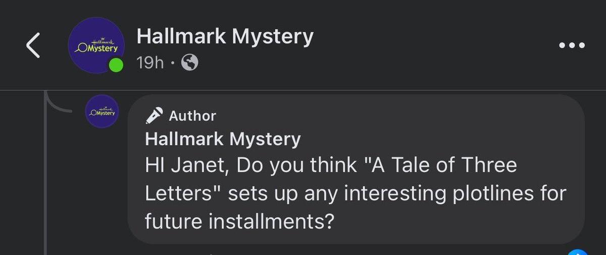 A_Huffstutler's tweet image. I just want to point out that @hallmarkmystery is asking people on Facebook about future installments (with an s!!!) of #SignSealedDelivered. I know they’ve already filmed one more… but I feel like this is a great sign that there are many more to come! @kristintbooth