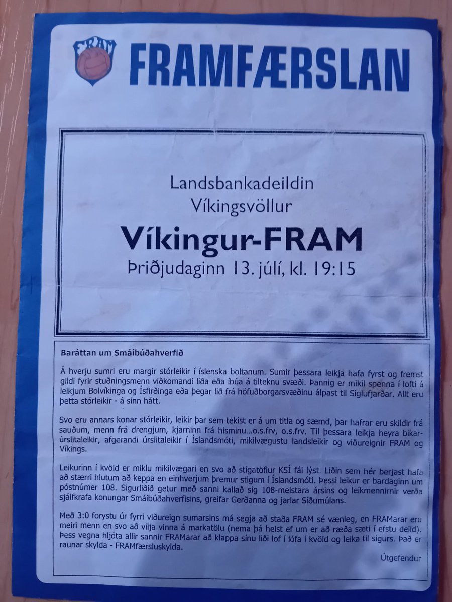 VikingurRed's tweet photo. 20 years ago today Vikingur v Fram. Cans of Faxe, Jerry Palmer, football in the bar at half time and future Irish international Richard Keogh playing for Vikingur!

Hopefully Vikingur can hammer Rovers on Tuesday night in Tallaght. https://t.co/oLz4PBdzD7