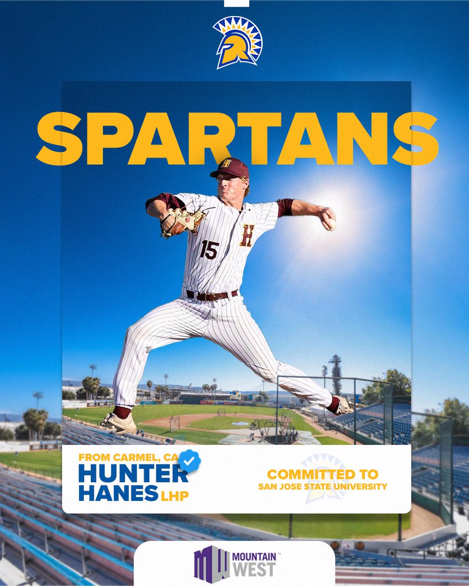 Excited to announce my commitment to San Jose State University to continue my baseball and academic career! Would like to thank God, my family, coaches, and teammates for their support. Overcoming adversity along with surgery has made this journey unforgettable. #SpartanUp