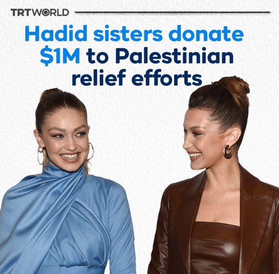 🚨🇵🇸 Mega thread of female celebrities that deserve ALL of our support for standing up for Palestine!

1.) Gigi &amp; Bella Hadid

(🧵1/24)