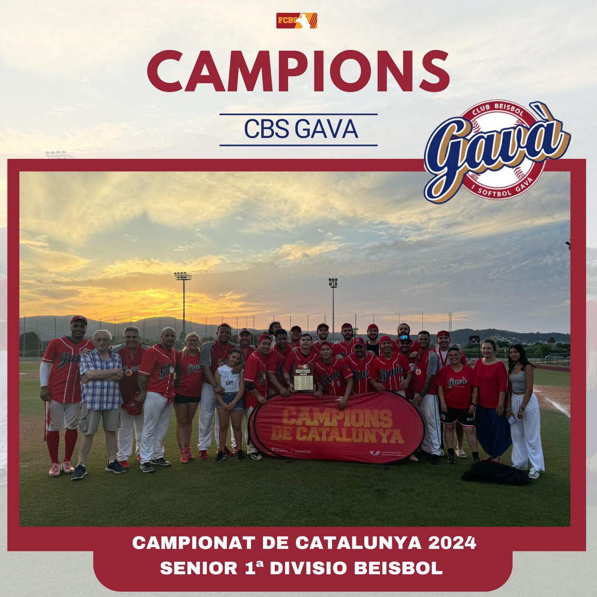 🏆 El <a href="/Gava_beisbol/">CBS Gava</a>  es proclama campió del 91è Campionat de Catalunya Sènior 1a Divisió Beisbol

1️⃣⚾️ Barcelona 4-6 Gavà
2️⃣⚾️ Gavà 10-7 Barcelona

👏🏻 Moltes felicitats campions i gràcies a tots els equips participants!