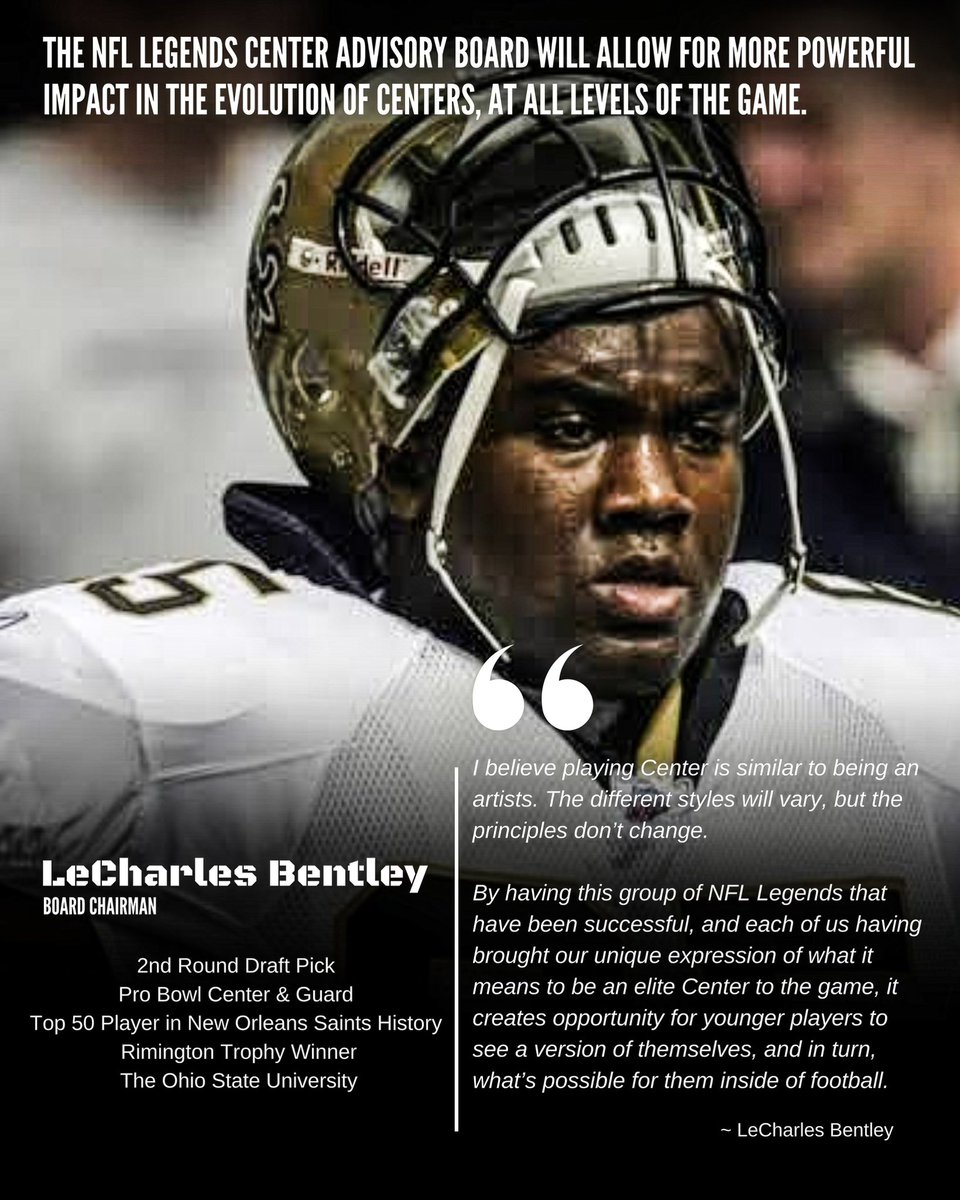 LeCharles Bentley (@64amdg) on Twitter photo As we continue to move forward with serving the game & players, happy to introduce The Center Summit’s <a href="/NFLLegends/">NFL Legends</a> Advisory Board. This group of Legends will certainly add-value to players, coaches, and advancement of the we all love… football. #SnapUp #AMDG As we continue to move forward with serving the game & players, happy to introduce The Center Summit’s <a href="/NFLLegends/">NFL Legends</a> Advisory Board. This group of Legends will certainly add-value to players, coaches, and advancement of the we all love… football. #SnapUp #AMDG