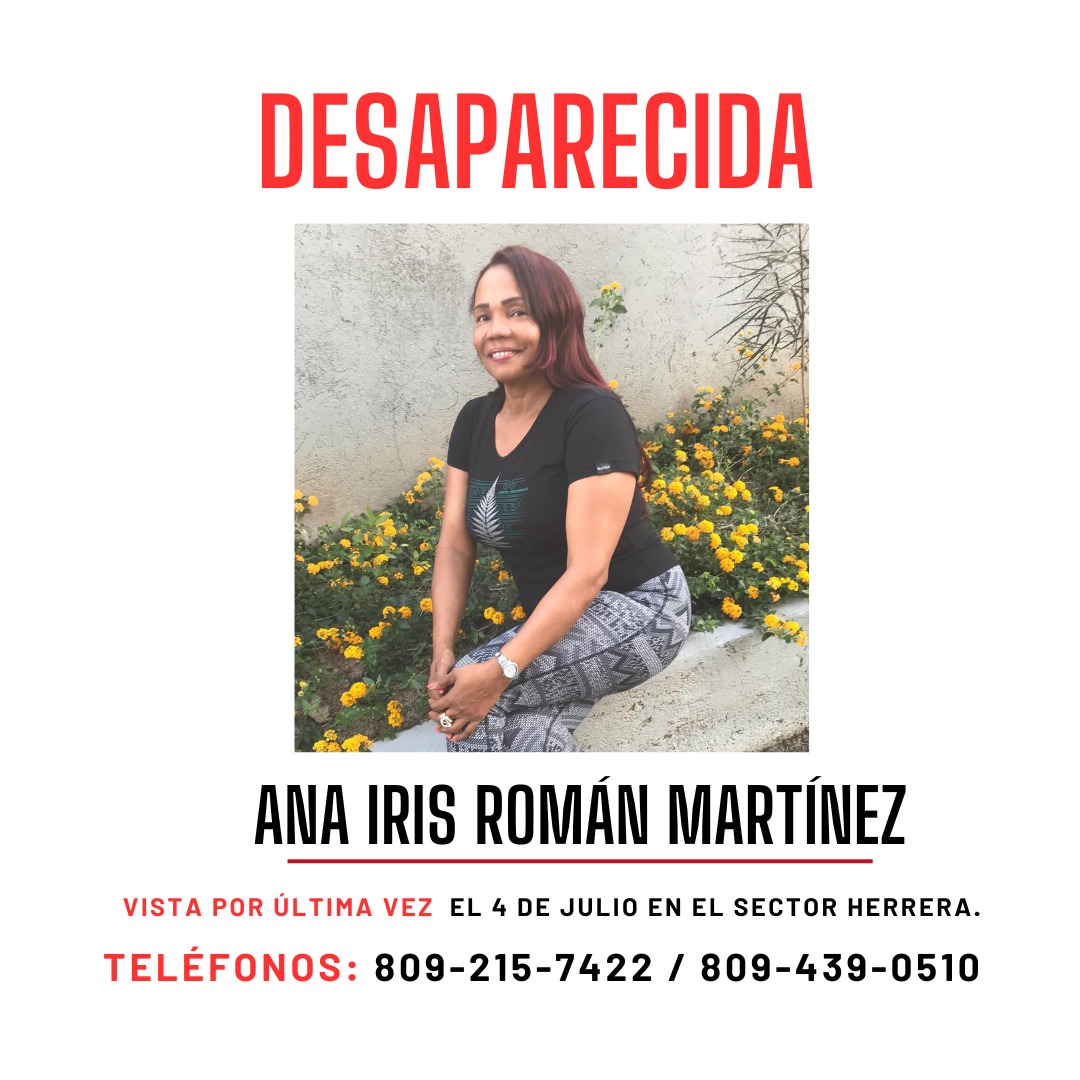 ¡Compartan este mensaje!

Necesitamos encontrar a #AnaIrisRomán y que vuelva a casa.
📢#ÚneteALaBúsquedaDeAnaIris
<a href="/PoliciaRD/">Policía Nacional República Dominicana</a> <a href="/CENTRALDICRIM/">CENTRAL DICRIM</a>  #DesaparecidosRD