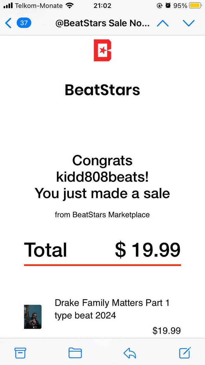 Kidd808_sa's tweet photo. 🔥just made my first sale on Beatstars after 8 uploads 🎉 @BeatStars … stream my beats at https://t.co/S2x6I1aGym https://t.co/gRhrQndJmW