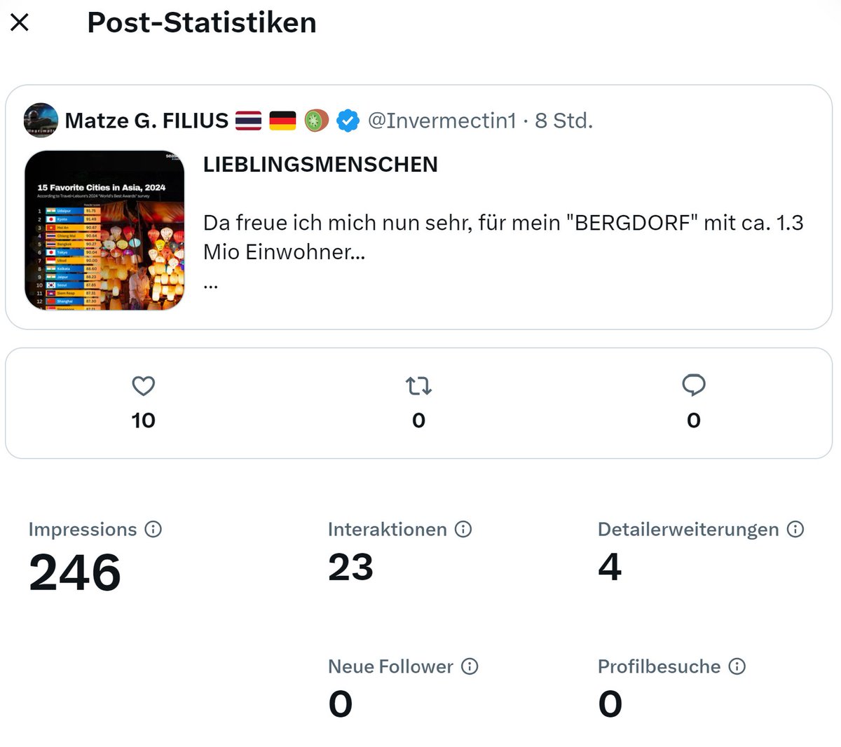 Invermectin1's tweet photo. #Reichweite
Denen geht wohl so der Stift, dass noch mehr Leute die EU verlassen und nach #Asien #auswandern könnten.
Das muss man sich mal überlegen, 16 000 Follower und nur knapp 300 mal bei @X gesehen trotz #blauerhaken @elonmusk #noreach #bluehook #elonmuskx @TwitterDE @XCreators !
Habe es nun mal an mein Profil angeheftet!
