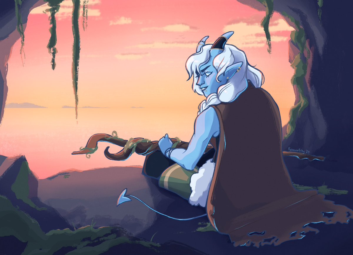 rebecca_artsy's tweet photo. @doeeyes_art Second artfight is of Voski! The character’s creator is @Sugoi_Baka 🐺

Tried to do a background for this one! Backgrounds tend to be one of my weak points with art, but I’m pretty happy with how it turned out! #artfight2024seafoam https://t.co/Gl9y6nOwss