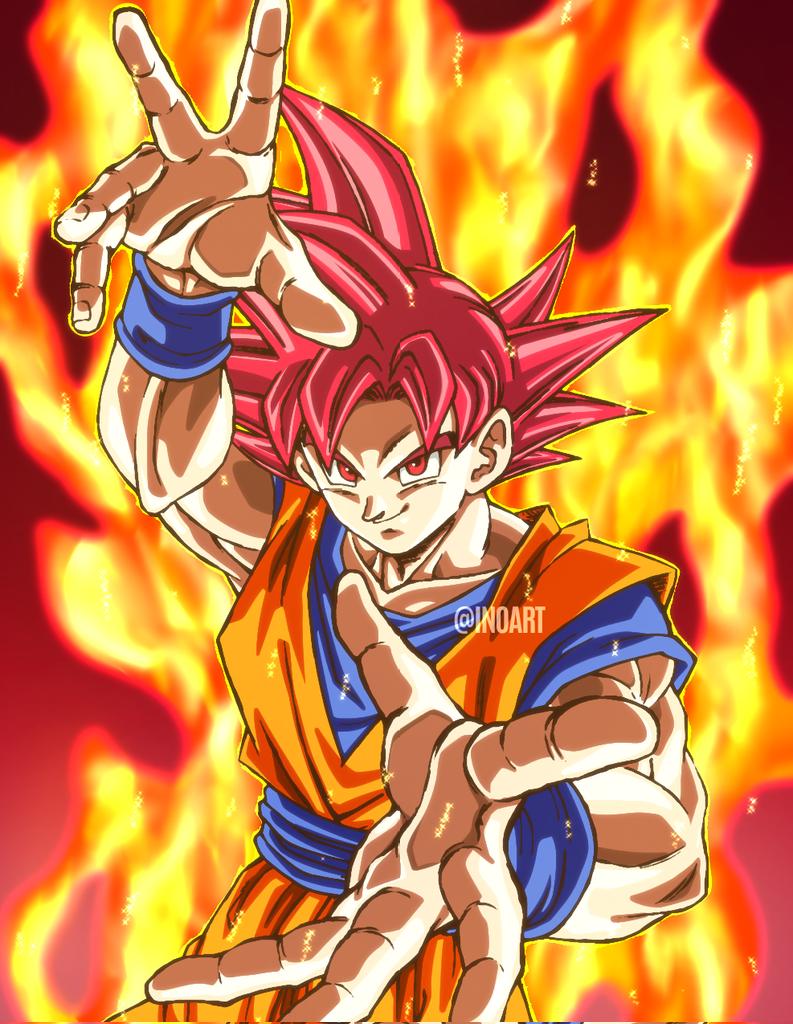 inoo_art's tweet photo. Goku Super Sayayin Dios 
Dibujo echo por @y_man_07 https://t.co/bOptgNdJET