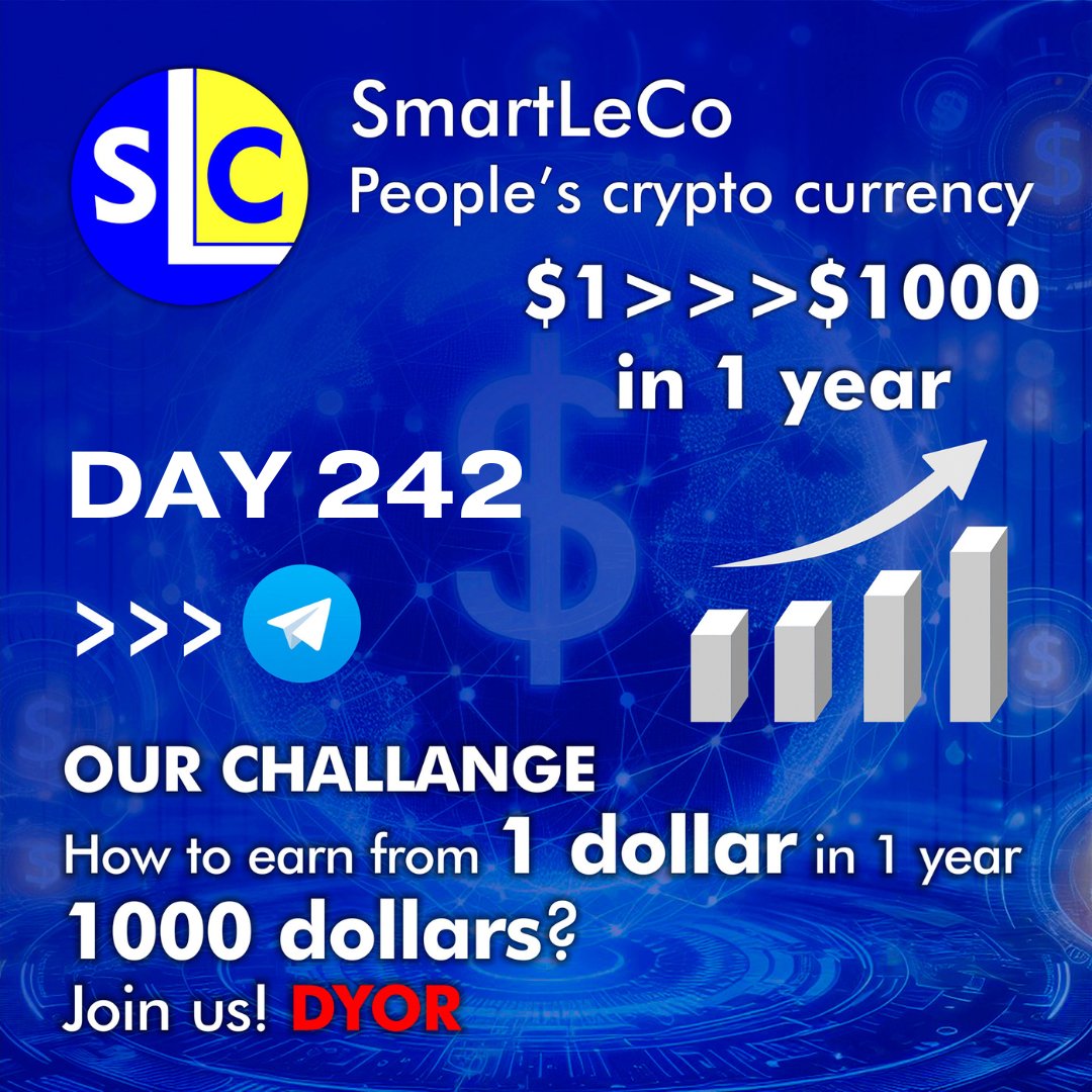 SmartLeCo's tweet photo. π’ #SmartLeCo token challenge 2 | day 242
Today 2 USDT #DODO swap = 52.9447 #SLCT π
πΉ Join us on INTRACT and get SmartLeCo Liquidity provider #NFT, @bike__universe EARLY SUPPORTER NFT https://t.co/qsbKOt9Byv