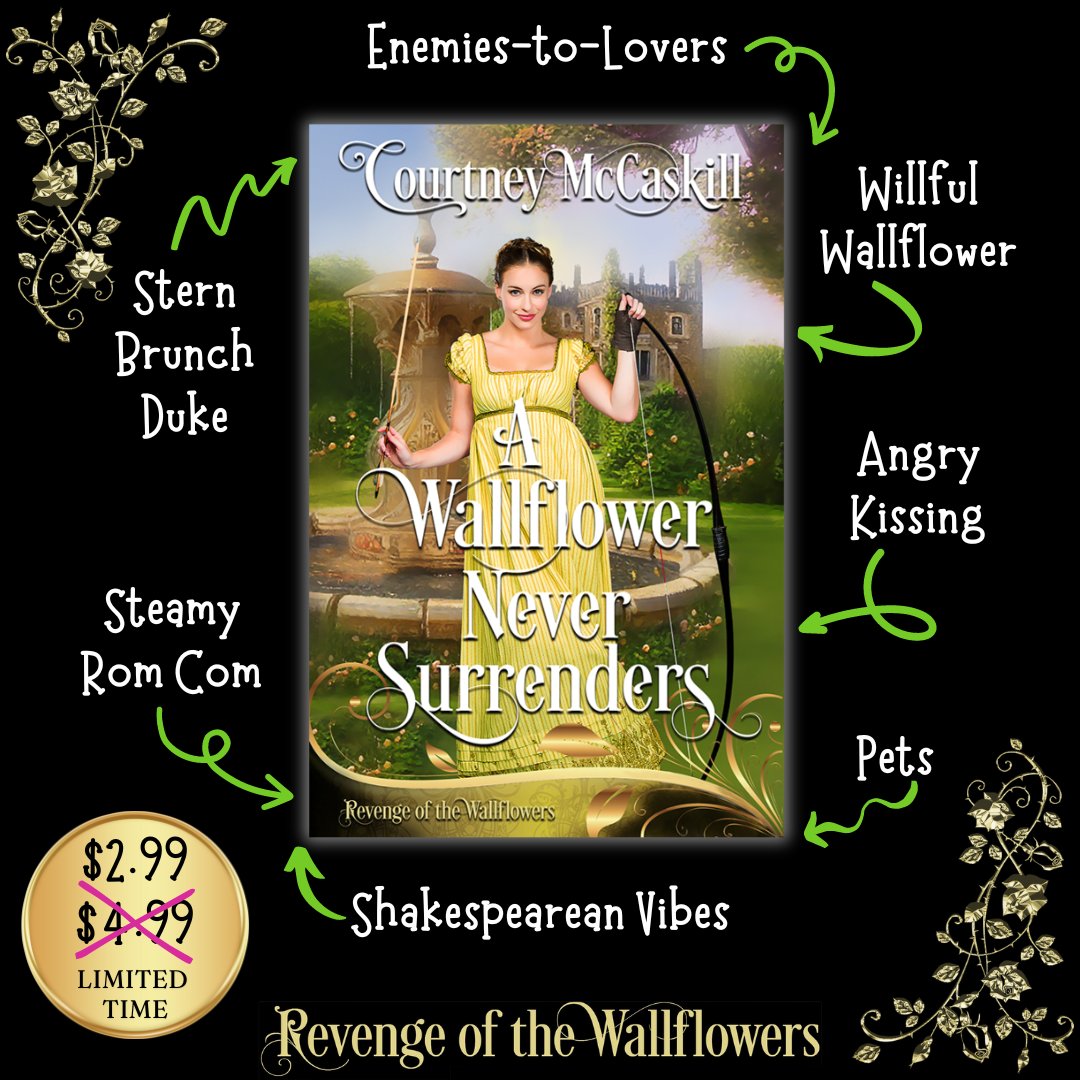 A Wallflower Never Surrenders is here! It's been a while since I wrote an enemies-to-lovers story, and I had sooooo much fun 🤣

Store links &amp; Read a Sample ➡️ dl.bookfunnel.com/42afqci9dm

Check Out the Series ➡️ books.bookfunnel.com/revenge_of_the…

#HistoricalRomance #romancebooks #books
