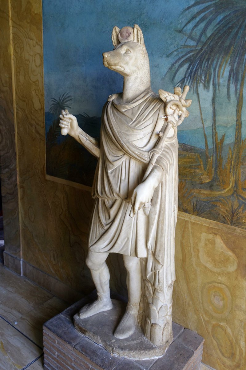 ghostofhellas's tweet photo. Roman statue of Hermanubis, a god who combined the greek god Hermes and the Egyptian god Anubis. 1st-2nd Century AD, Vatican Museums. Photo Credit: https://t.co/w79TAkGyTt https://t.co/jlJUf0sZk1