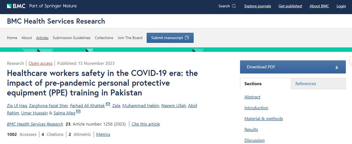 Farhad Ali PhD,MPH,MS Epi,MHR (@farhad_mph_epi) on Twitter photo Indeed a good study! Yes, we conducted some what a similar study at <a href="/ResearchKMU1/">ORIC - Khyber Medical University, Peshawar</a> , led by <a href="/DrZia_ulhaq/">Prof Zia Ul Haq (S.I) VC KMU, MBBS PhD FCPS</a> , in which we determined the effectiveness of Pre Pandamic PPE training on performance of healthworkers during COVID-19. Yes, capacity-building programs make a difference. Indeed a good study! Yes, we conducted some what a similar study at <a href="/ResearchKMU1/">ORIC - Khyber Medical University, Peshawar</a> , led by <a href="/DrZia_ulhaq/">Prof Zia Ul Haq (S.I) VC KMU, MBBS PhD FCPS</a> , in which we determined the effectiveness of Pre Pandamic PPE training on performance of healthworkers during COVID-19. Yes, capacity-building programs make a difference.