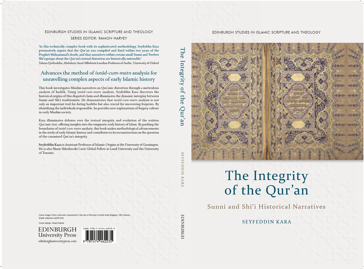Finally, here is my new book, "The Integrity of the Qur'an: Sunni and Shi‘i Historical Narratives." It is fully open-access!  #OpenAccess #Quran #Hadith #IslamicStudies #Sunni #Shia #Islamiclaw: jstor.org/stable/10.3366…