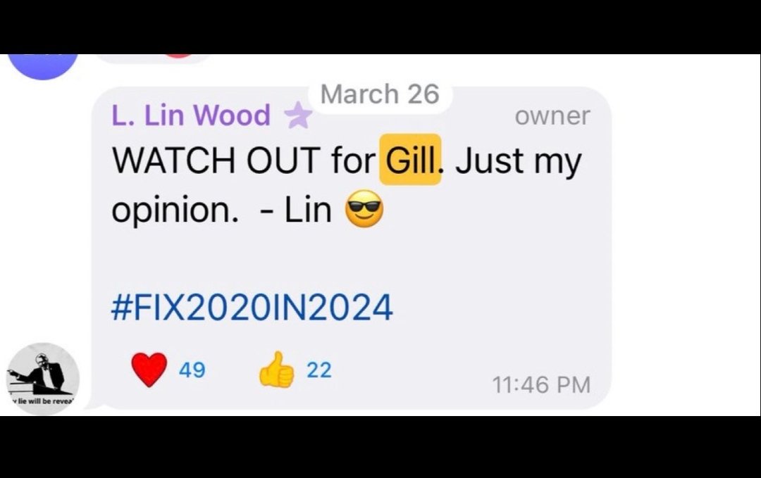 SickofBS_'s tweet photo. Because the people need the truth.... let's set the record straight and breakdown the truth about Lin Wood's telegram channel since it's been said that Lin Wood has 'called out' @MikeGil21446788 on telegram because of this comment below.
Well....I emailed Lin himself to ask him.
Emails from Lin prove this comment was not written by Lin Wood like they want you to believe.
Watch to the end because I also clarify another lie @GoodLionTV told about Mike. 
For reference - Lin Wood's only real telegram channel is: https://t.co/LCeDOVKG6Q 
The chat associated with and is not run by Lin is: https://t.co/5o05iyCm07
Still in question: https://t.co/usHTs8APmR