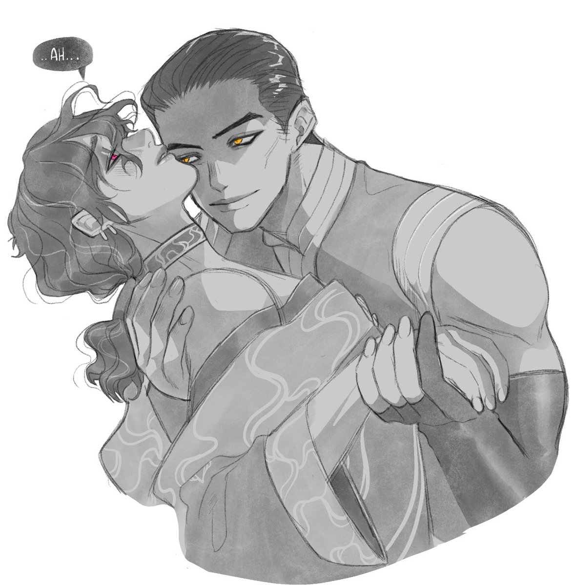 kingwukong's tweet photo. Another quick Jhin/Hwei sketch for the love if this two intoxicated ship. I really REALLY love the idea of Jhin behaving as the phantom of the opera for Hwei.

This time I gave Hwei some lipstick 💋

-reference used.

#Jhin #Hwei #JhinHwei #leagueOfLegends #Ship #BoysLove https://t.co/Uyh9sDN6As