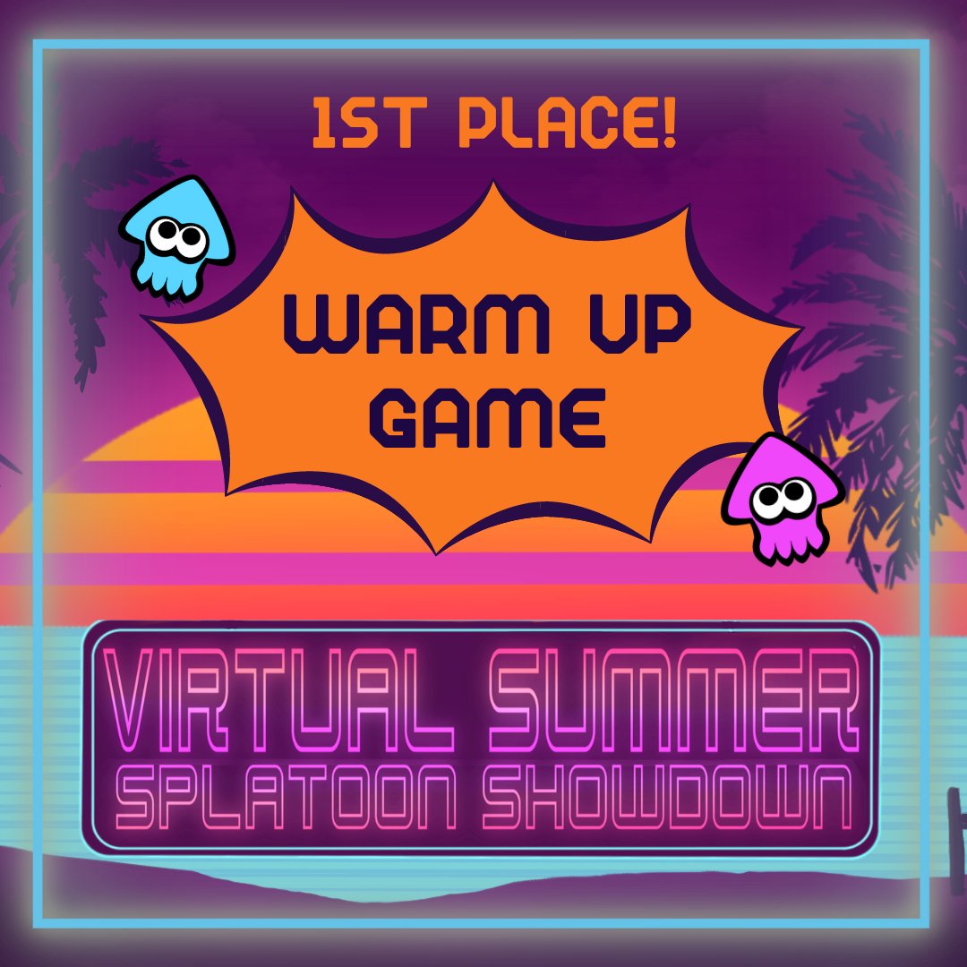 RitaKamishiro's tweet photo. Huge congratulations to Team Warm-up Game for their victory in the very first Virtual Summer Splatoon Showdown, #V3S2024!!

@twidayooo 
@ToastyLuka 
@Xenithvee 
@StellarNevulae https://t.co/KDbJZSL7st