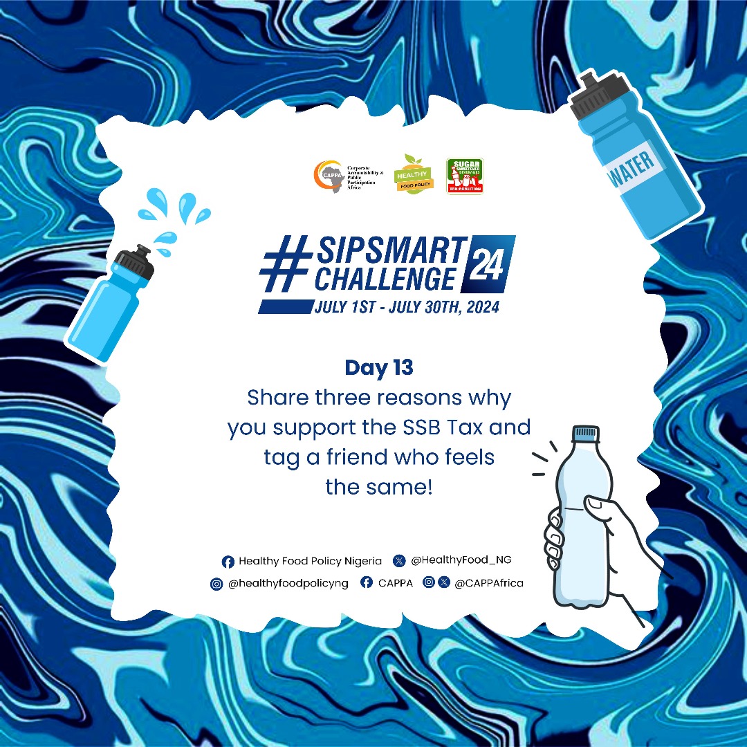 #SSBTax is pro-health, it is a proven tool for behavioral change, and can be used for #HealthFinancing 
#SipSmartChallenge24 #SSBTaxSaves 
<a href="/CAPPAfrica/">C A P P A</a> <a href="/HealthyFood_NG/">Healthy Food Policy</a> 
<a href="/WHO/">World Health Organization (WHO)</a>