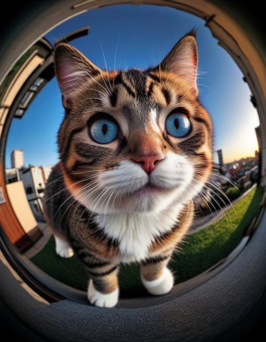 MageSpace_'s tweet image. a curious #cat in a #fisheye lens 🧐