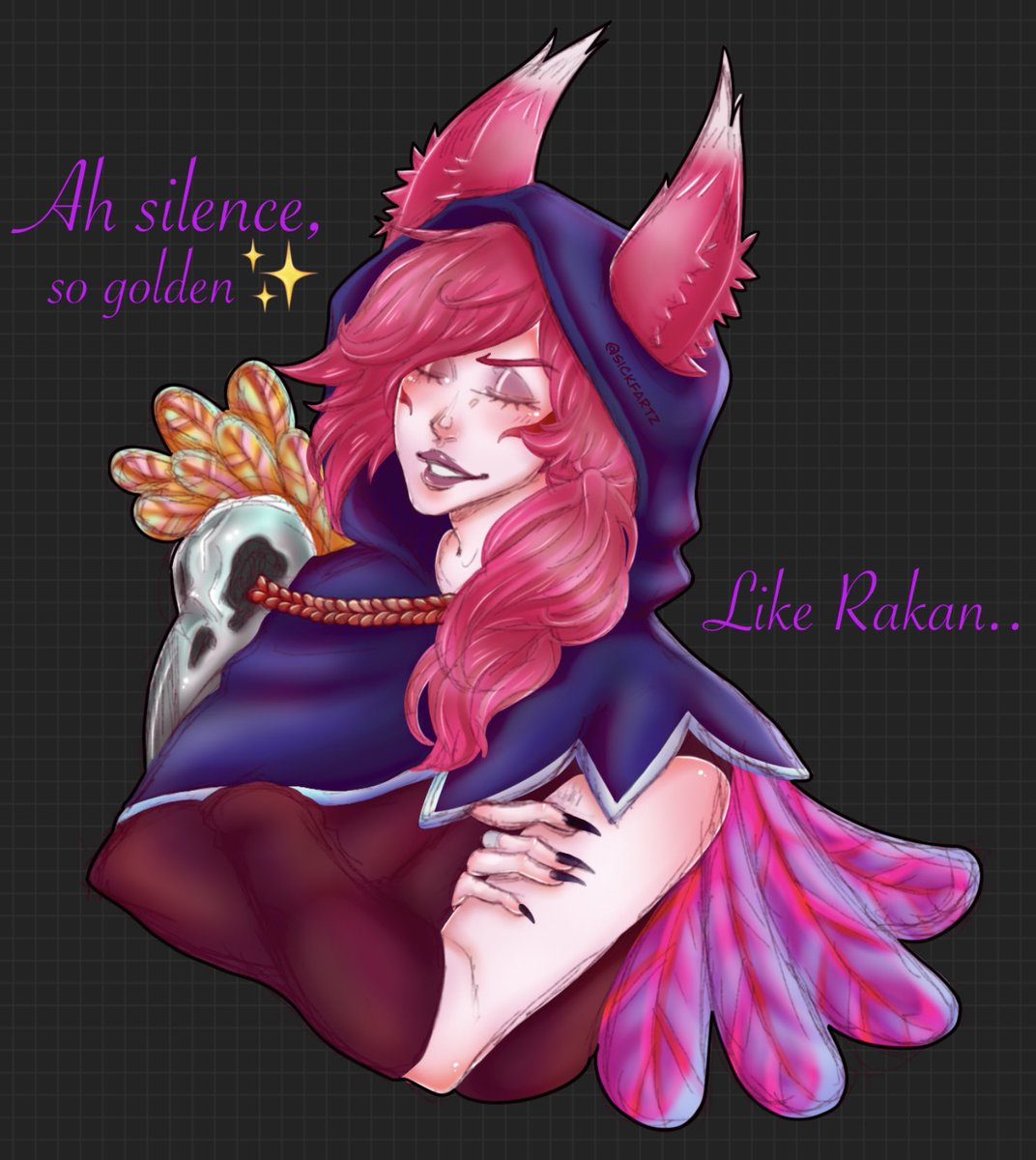 Sickfartz's tweet photo. 😌 #LeagueOfLegends #LeagueOfLegendsArt #Xayah #Rakan https://t.co/XFdz8M4MQS