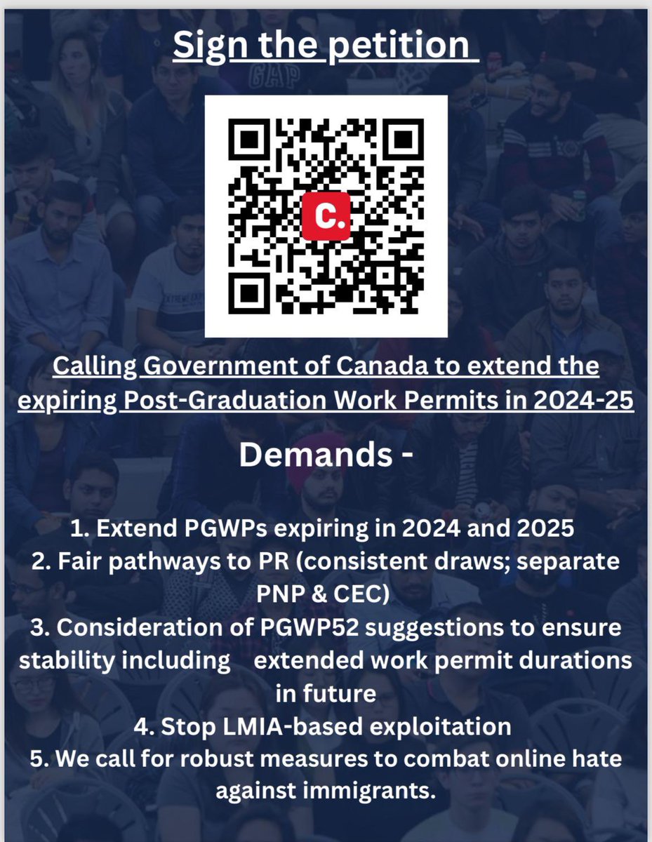 Call on the government of Canada, read and sign the petition at change.org, started by International Sikh Students Association &amp; Associate groups. #everyworkermatters #skilledworkers #issu #immigrationreforms #fairpathways 
change.org/p/call-on-the-…