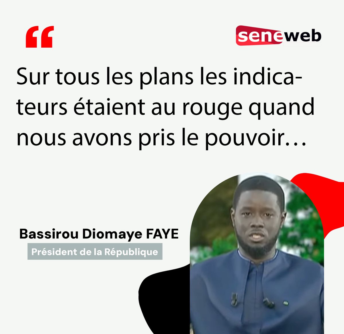 seneweb's tweet image. Le President sur la situation du Pays après son élection #100jours