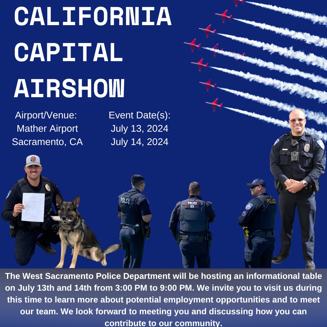 Our Recruitment Team will be at the #CapitolAirShow all weekend! Stop by, chat with a recruiter and learn about the many opportunities available with #WSPD. 

Can’t make it? Visit joinwspd.org for more information. 

#JoinOurTeam #WSPDFamily