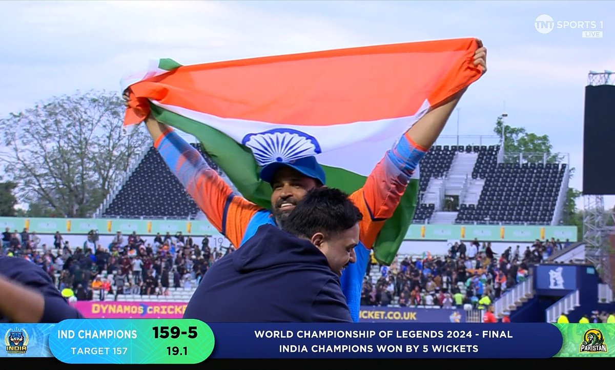 msazam07's tweet photo. CONGRATULATIONS TEAM INDIA CHAMPIONS 🇮🇳 
#IndvsPakWCL2024 https://t.co/WCRwyrj4ni