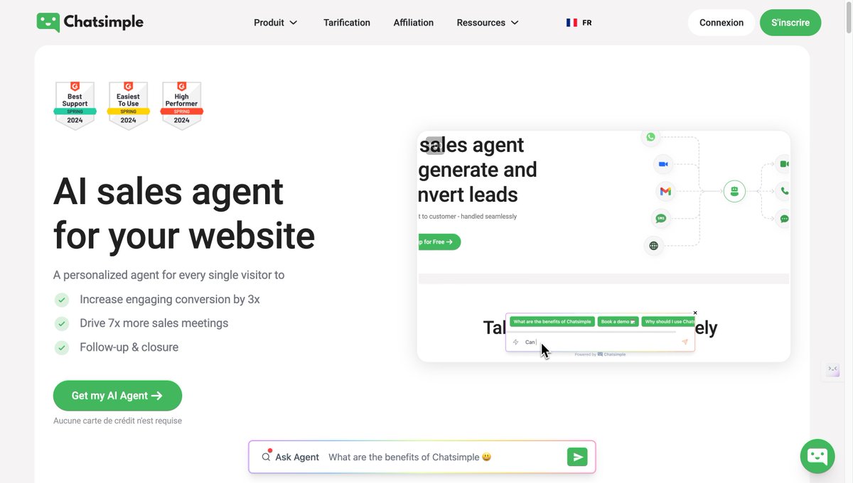 Floweer_cash's tweet photo. 6. Chatsimple

Créez un chatbot AI pour votre entreprise en utilisant cet outil ou créez un chatbot pour d'autres entreprises et vendez leur. https://t.co/AELT162UJL