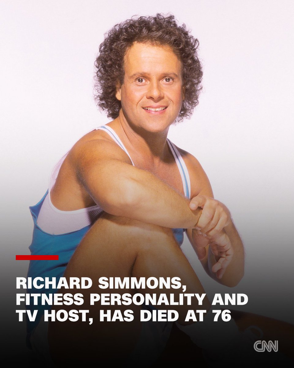 CNN's tweet photo. Richard Simmons, the iconic 1980s workout personality who was defined by his uplifting spirit, has died, according to multiple reports. He was 76. https://t.co/rIpQkPOHhH https://t.co/KqalcPMlcI