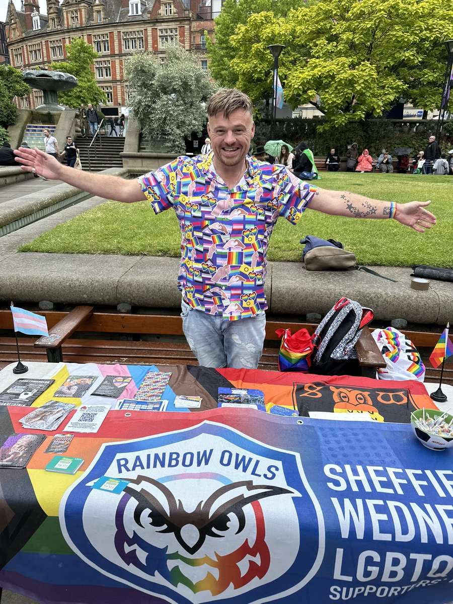 Sam_Elliott82's tweet photo. A long, but great day at @LGBTSheffield #pinknic 2024 representing and promoting @LGBT_Owls and proud work our group has achieved. So many people interested and engaged. Truly a great day with @topherchris476 and @BenBarlow_91
#owLGBTQIA #pride #supporters #community https://t.co/wJ9e3fbhXf