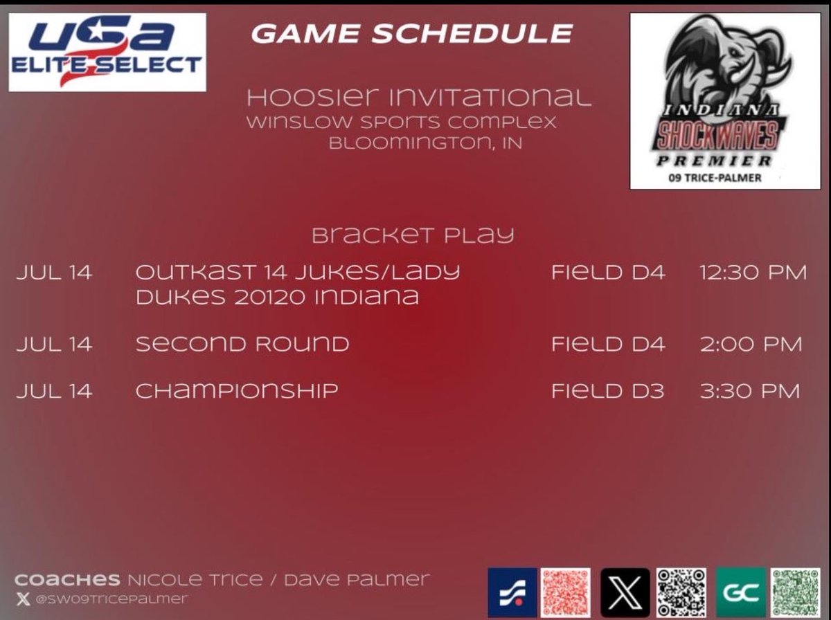 brooklynnd09's tweet photo. Our schedule for Bracket Play this weekend in Bloomington! https://t.co/WLwXD8sYhG