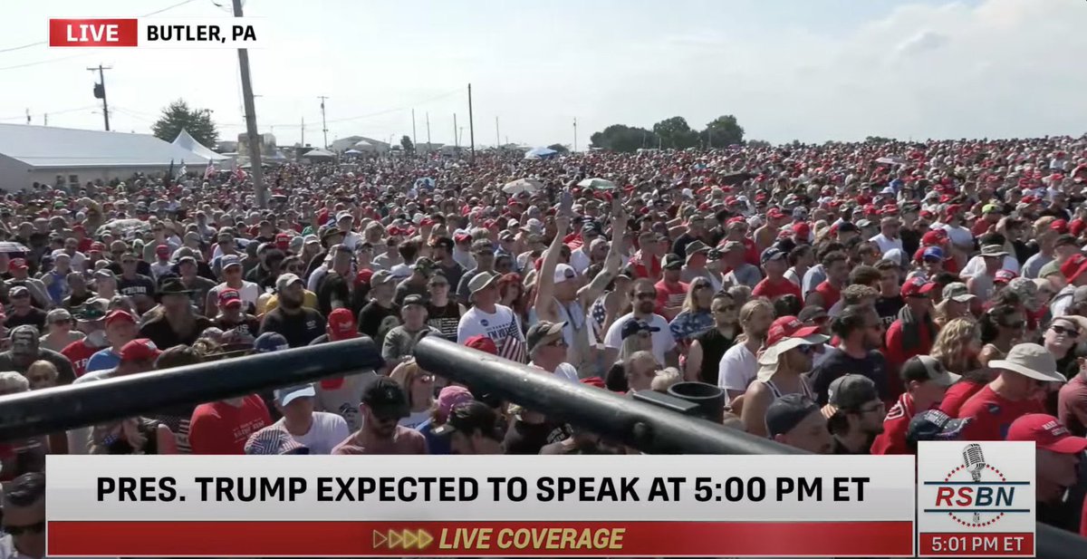 bennyjohnson's tweet photo. 🚨Crowd at Trump Rally in Butler, PA https://t.co/LCwOxSYPvQ