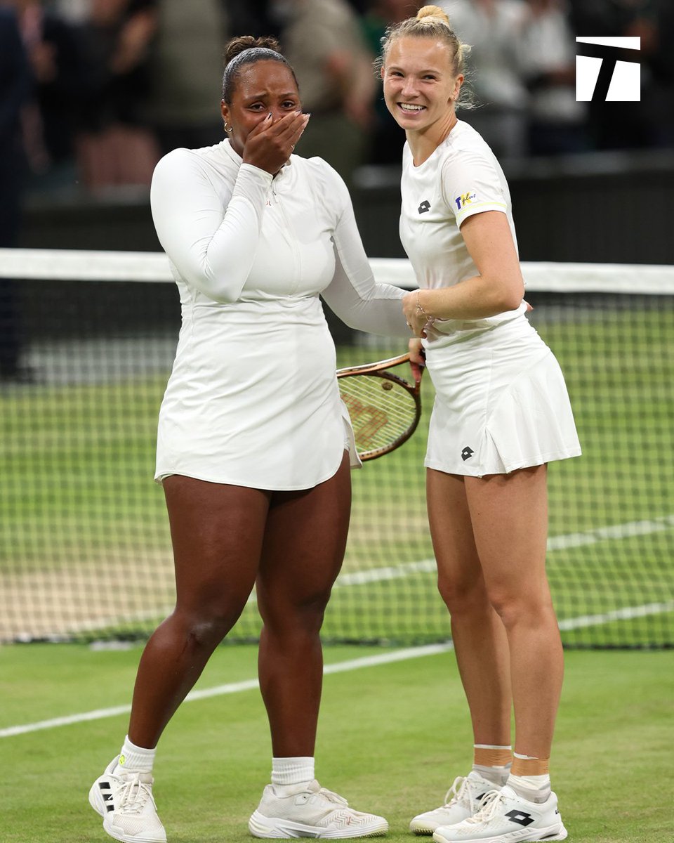 TennisChannel's tweet photo. WHAT 👏 IT 👏 MEANS 👏

Taylor Townsend and Katerina Siniakova defeat Gaby Dabrowski and Erin Routliffe 7-6(5), 7-6(1) and are your 2024 Wimbledon Ladies' Doubles Champions!

#Wimbledon https://t.co/DOMWOtJR0a
