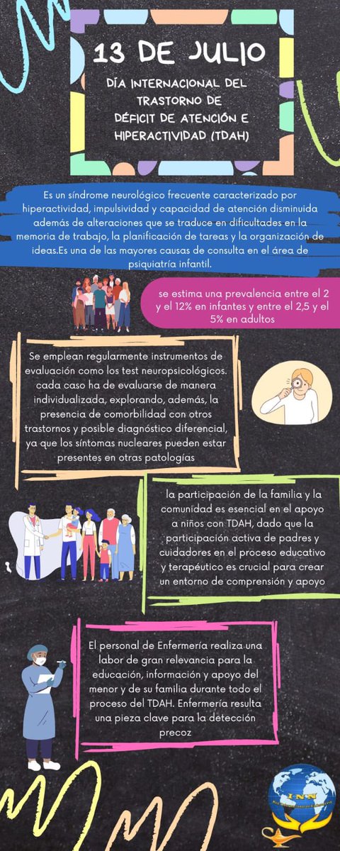 inursingn's tweet photo. 🌟 Hoy, en el Día Internacional del TDAH, destacamos el papel vital de la enfermería en el cuidado de pacientes con este trastorno. Las enfermeras brindan apoyo emocional, educación y coordinación con otros profesionales para un tratamiento integral. ¡Gracias por su dedicación! https://t.co/5Xj7mfAoIZ
