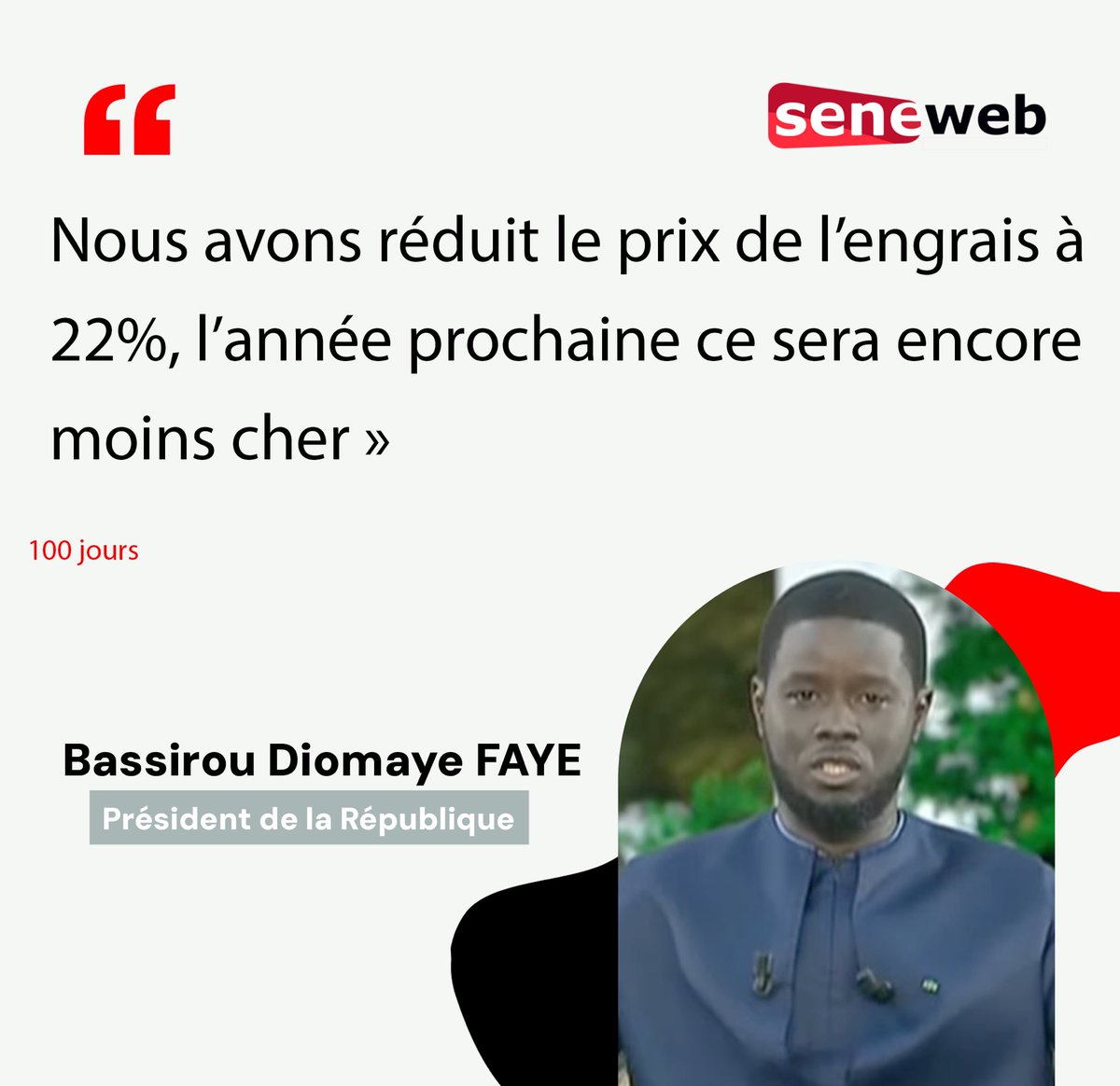 seneweb's tweet image. La réduction sur l’engrais #100jours