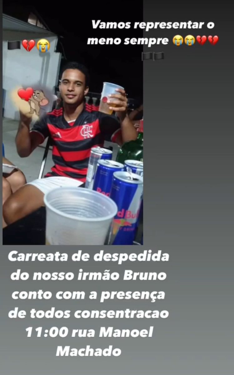 Carreata do nosso piloto amanhã na Manoel Machado despedida de respeito pô nosso cria 💔🏴