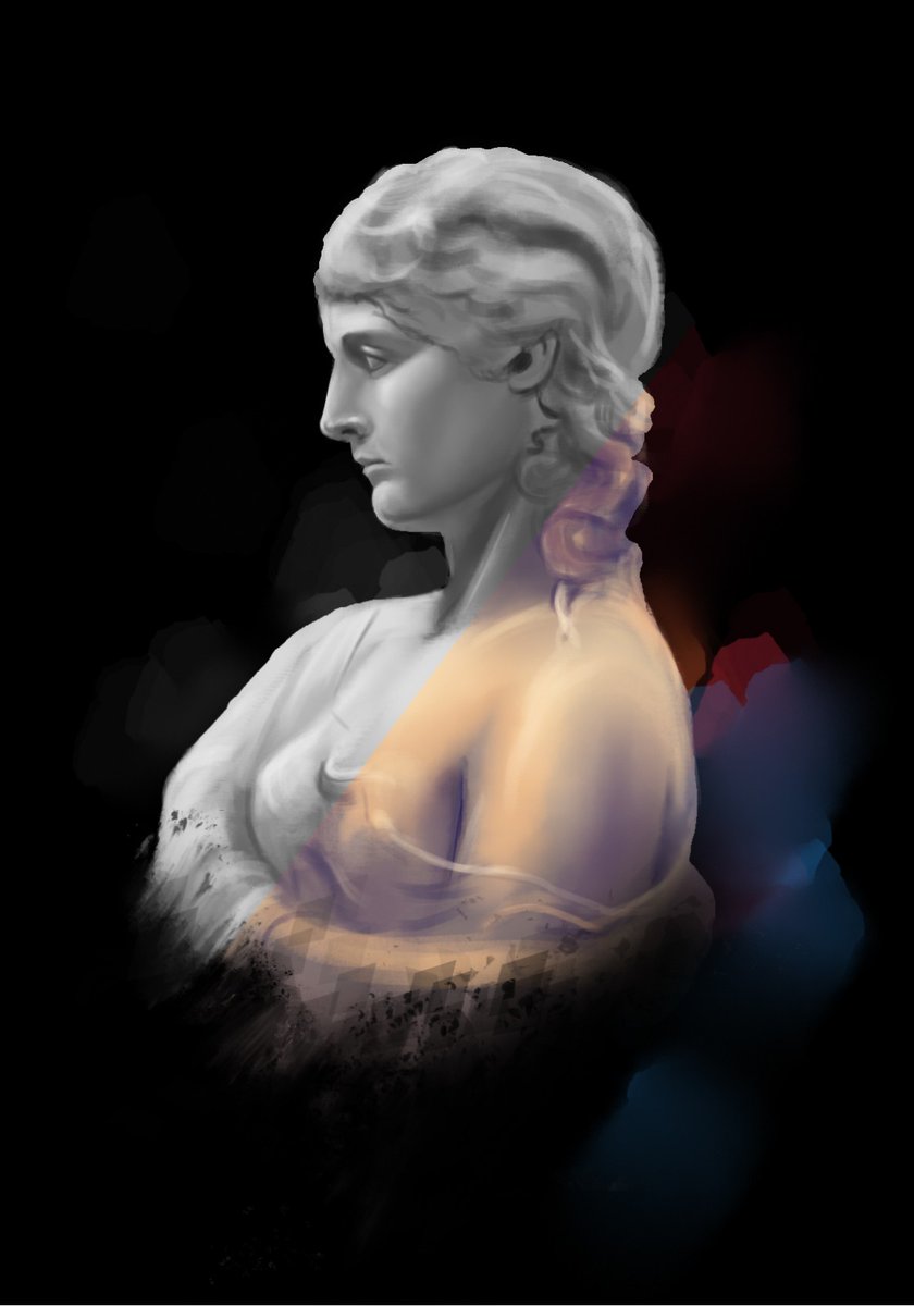 Value study with mixed colors. Original vs desaturated.
#art #illustration #painting #digitalart