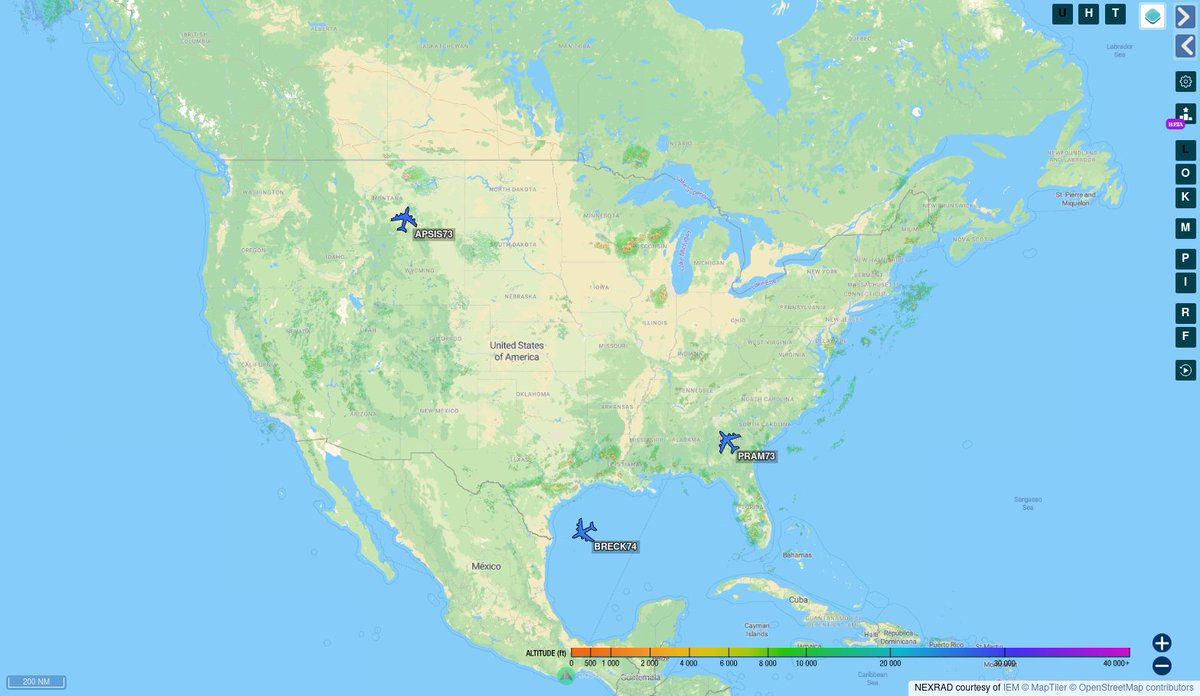 TheIntelFrog's tweet photo. There are 3 US Navy E-6B Mercury aircraft active at 2145z.
#AE040D as PRAM73 out of NAS Pax River, MD
#AE0415 as BRECK74 out of Offutt AFB, NE
#AE041A as APSIS73 out of Travis AFB, CA https://t.co/9Vt0sK9Yux