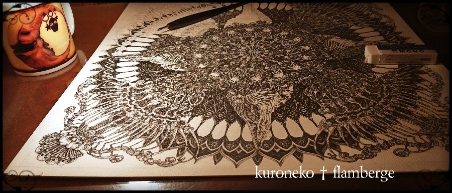細密になればなるほど遅々として進まない点描。成果が出る出ない以前に本当に完成できるのか?また途中で筆を折ることになりはしないか?という不安はあったけど、真正面から取り組んで地道に描いていたら無事ゴールできた。完成まで、延べ6年かかりました。

#三連休はフォロワーさんが増えるらしい 