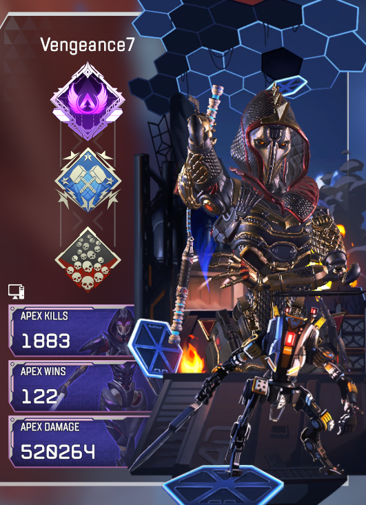 VengeanceSven's tweet photo. Ash 20 Kill Badge Complete     
Let's Go!     
#ApexLegends #Vengeance7 https://t.co/9SntkVWz3l
