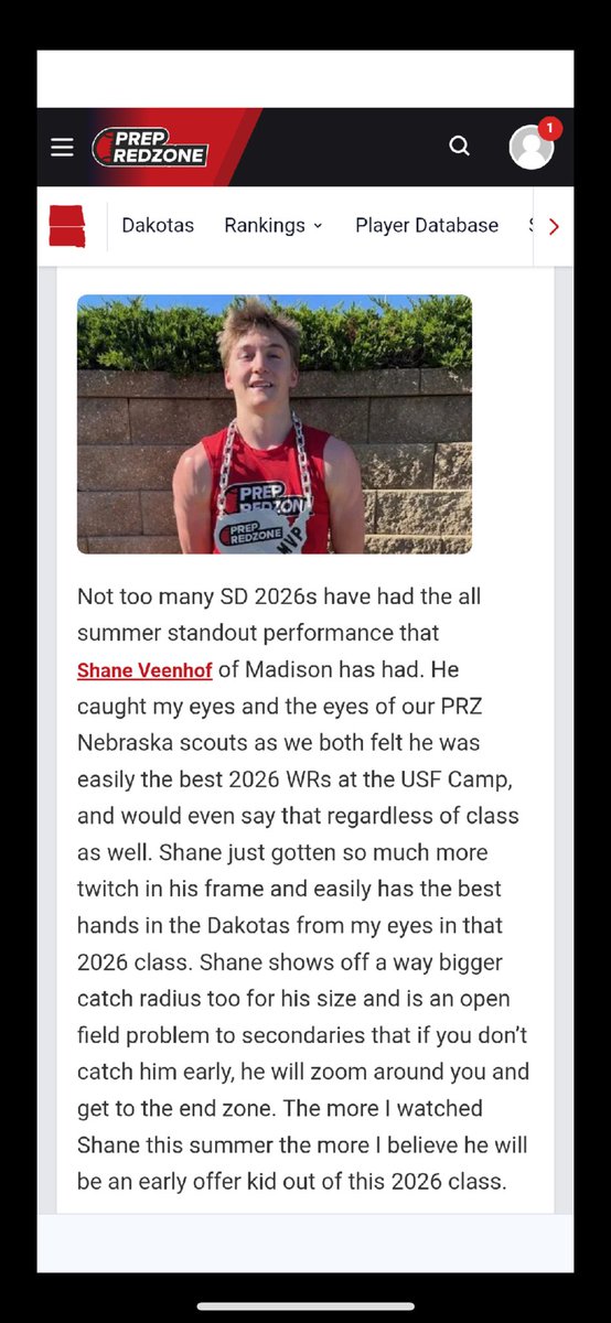 Thank you for the write up! <a href="/NWahlScouting/">Nate Wahl</a> <a href="/PrepRedzoneDAK/">Prep Redzone Dakotas</a>