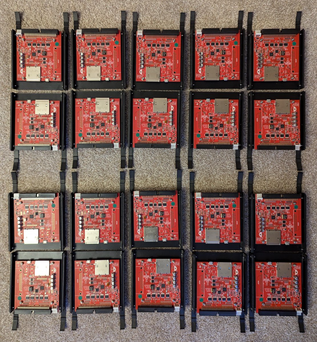 DextersTechLab's tweet image. 20 ZuluSCSI RP2040 disk emulators ready to be installed into my #Quantel Dylan video disk array. Fingers crossed this means i can get my Quantel HAL running for full video compositing and effects.😍
