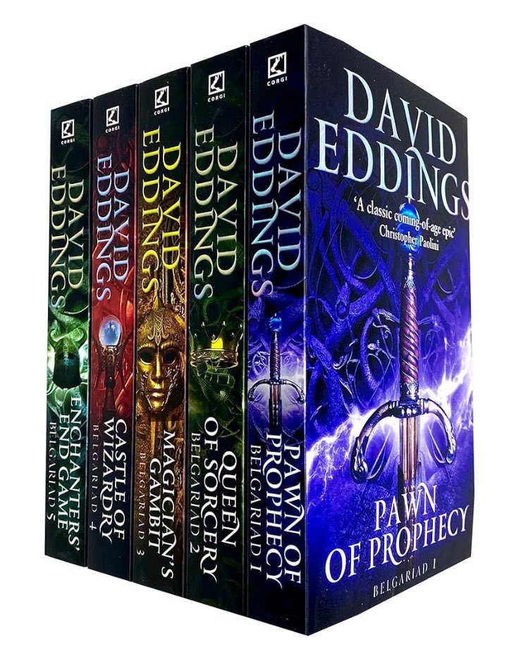 TLAustin00's tweet photo. @heymrsbond The Belgarad &amp; Mallorean series. I re-read them every couple of years https://t.co/Y9iBbMkYHV