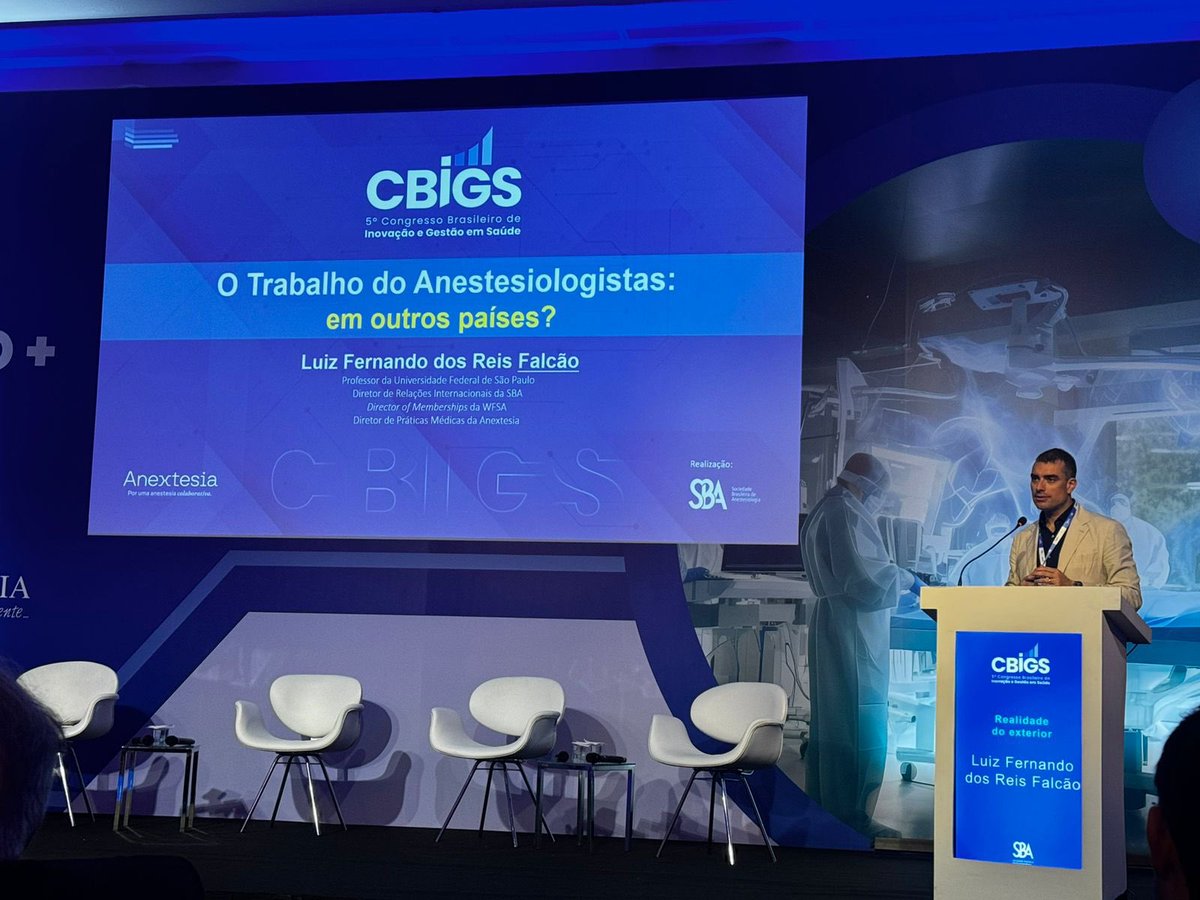 Uma honra ter participado do 5. Congresso Brasileiro de Inovação e Gestão em Saúde organizado pela Sociedade Brasileira de Anestesiologia. Troca de conhecimento de alto nível, reencontro de amigos e networking.