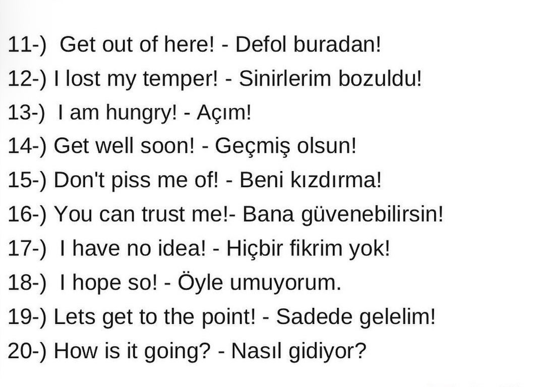 engIishx's tweet photo. 📌 İngilizce’deki mutlaka bilmeniz gereken 40 kalıp listeledik. Kaydedin lazım olur. ✅ https://t.co/MpDTwa5FMq