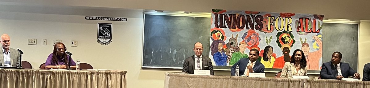 NBisno's tweet photo. 1st ever Richmond #UnionsForAll Mayoral Forum sponsored by @SEIUVA512 & @32BJSEIU, who over the last two years have supported thousands of public and private sector workers in successfully forming unions in the former capital of the Confederacy! @SEIU #ThisUnion #OurUnion https://t.co/gSaSjGn2Me