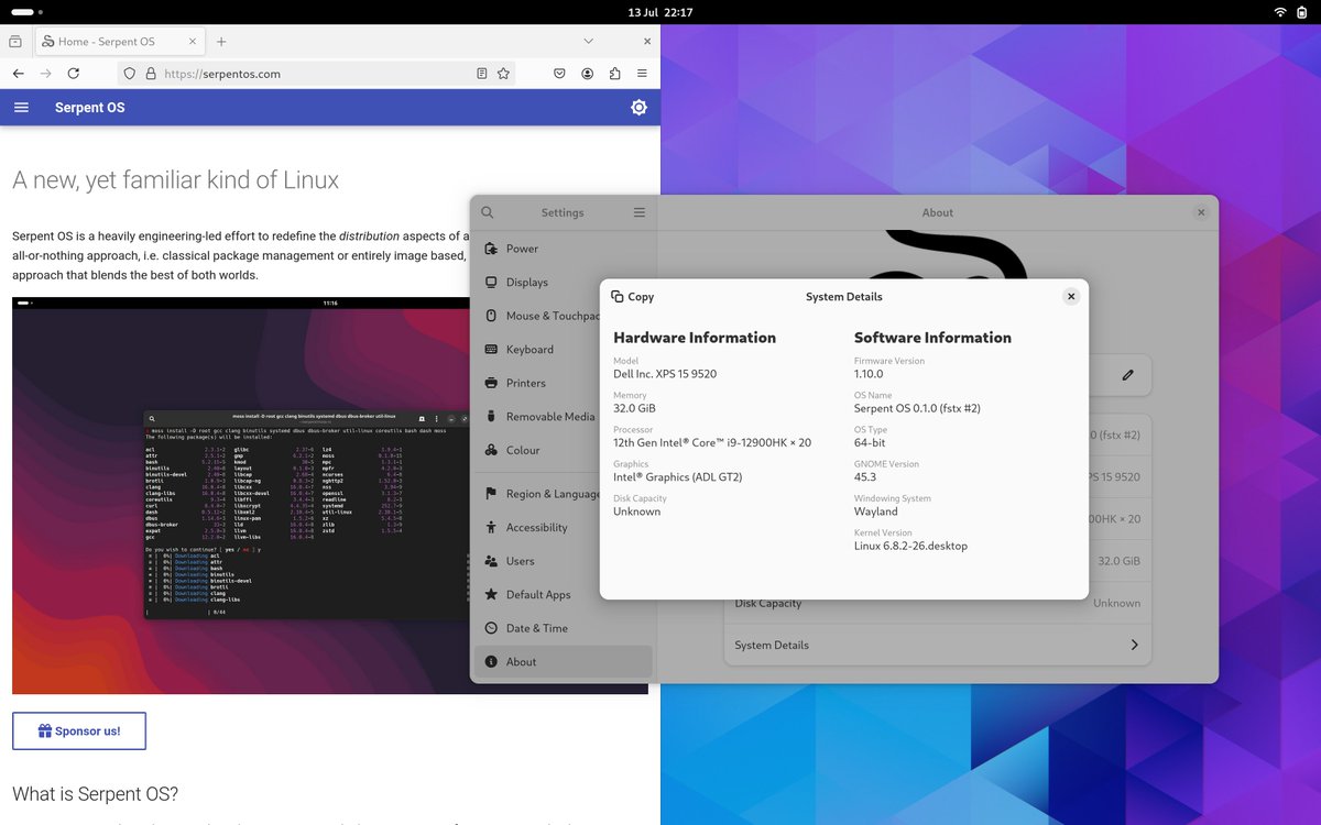 Serpent OS tweet media